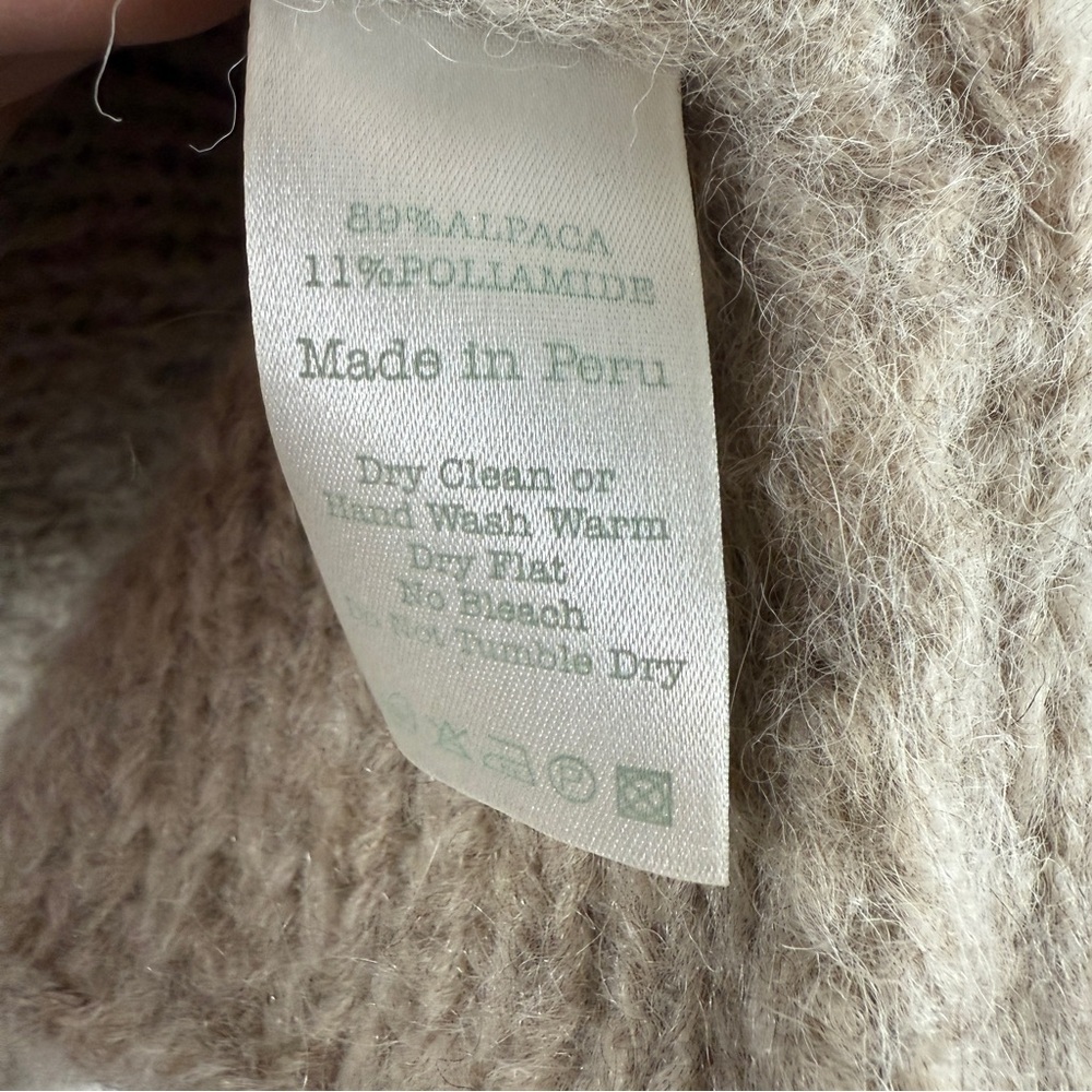 Forever Amano Hand Knit Alpaca Open Front Longline Cardigan S/M — image 7 of 7